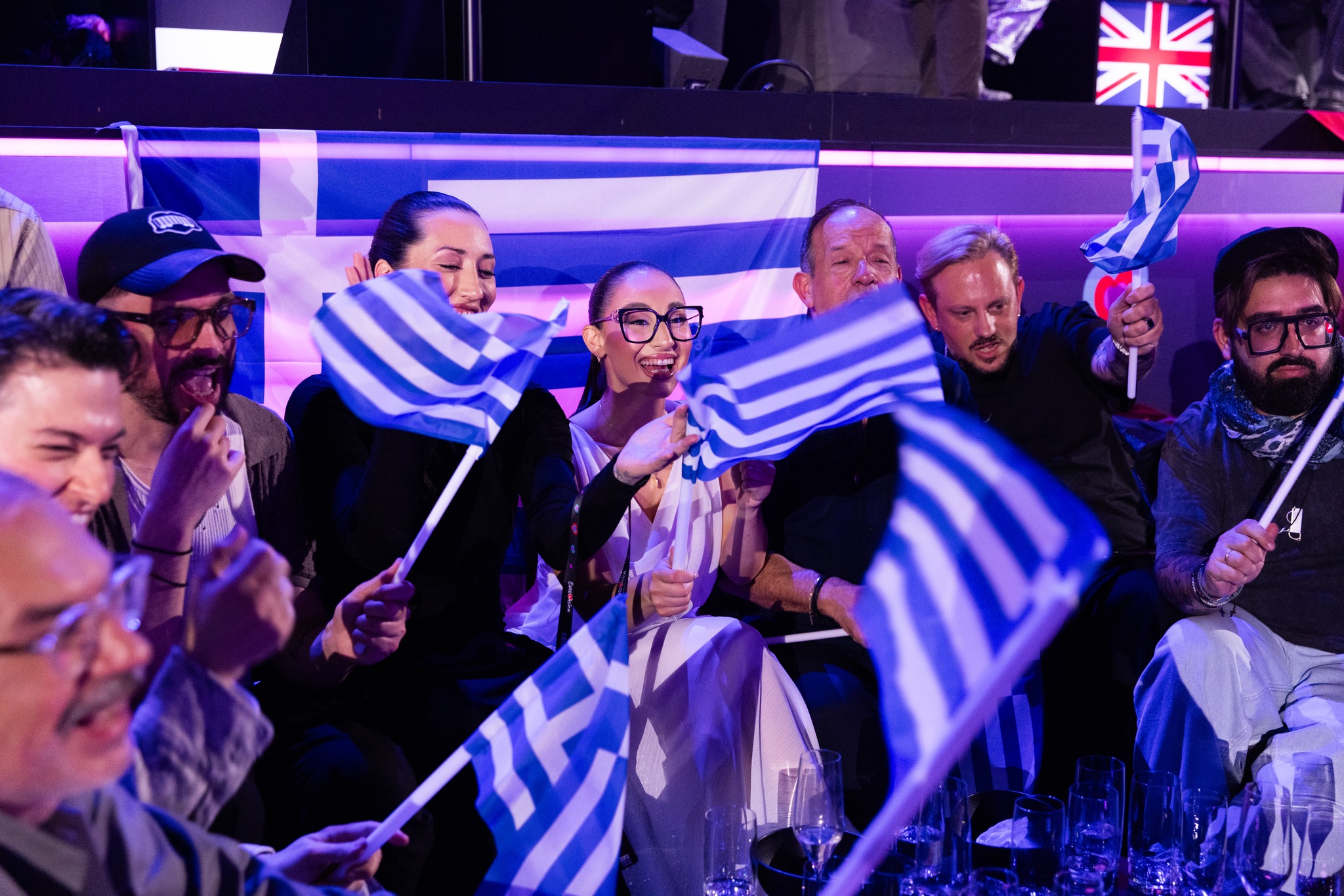 以色列獲2025年第二名時，該國代表歡呼雀躍。（翻攝自FB@Eurovision Song Contest）